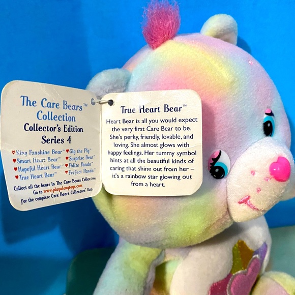 CARE BEARS VTG 2005 COLLECTORS EDITION SERIES 4 TRUE HEART w/ ATTACHED TAG 11” - Picture 5 of 14
